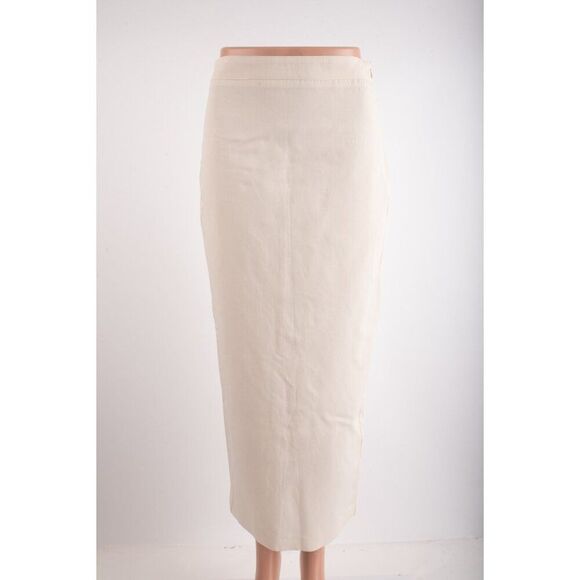 Zara Womans Pencil Midi Skirt Size XS Cream Ivory Linen Blend 5427/436 NWOT - Picture 1 of 7